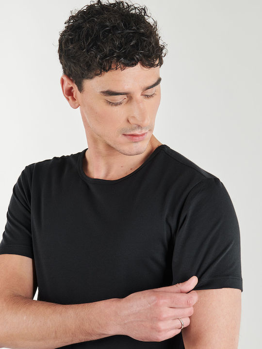 Men's Short Sleeve Undershirts in Black Color 3Pack