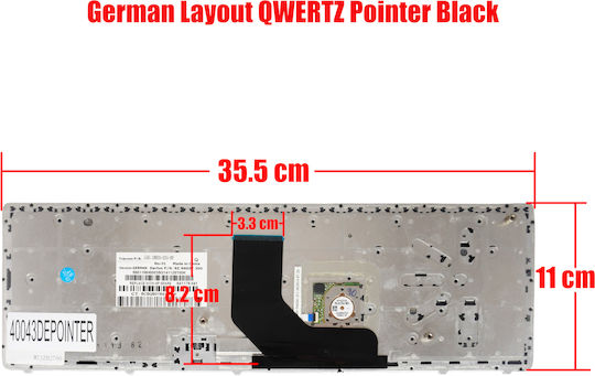 German Laptop Keyboard HP Elitebook 8560p 8570p 8560b 8760w 8770w Probook 6560p 6560b 6565b 6570b 6567b 6575b V118878cs2 701987-041 641180-041 DE With Pointer Black Code 40043depointer