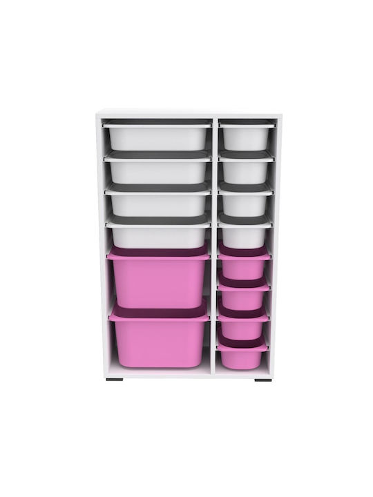 Comodă Pentru Copii Alb Roz 69.5x30x109cm
