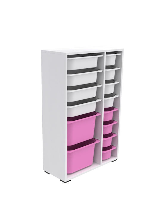 Comodă Pentru Copii Alb Roz 69.5x30x109cm