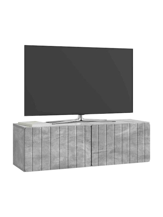 Wand Wohnzimmer Vitrine aus Spanplatte Grau 98x31x30cm
