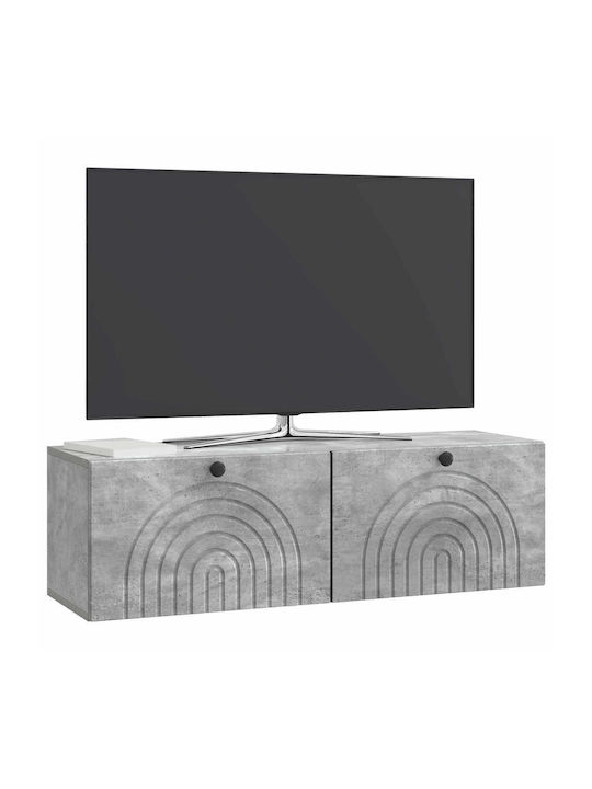 Wall Living Room Cabinet Made of Black Metal 98x31x30cm