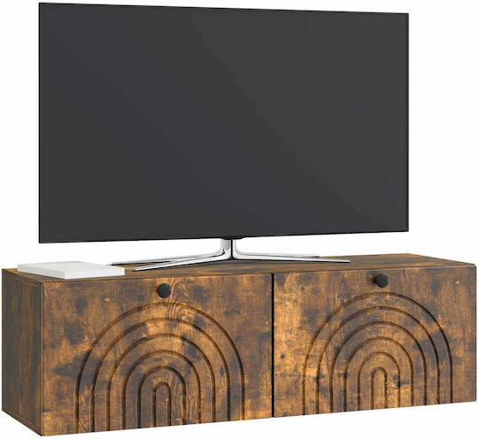 Wall-Mounted Living Room Cabinet Made of Black Metal 98x31x30cm