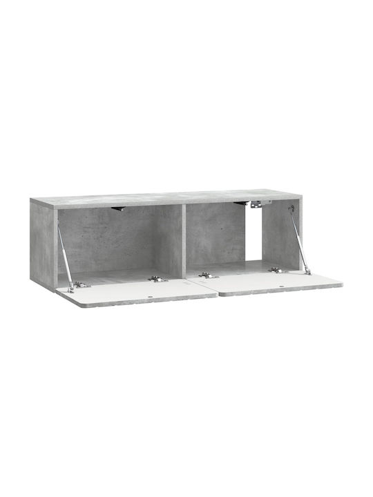 Wand Wohnzimmer Vitrine aus Spanplatte Grau 98x31x30cm