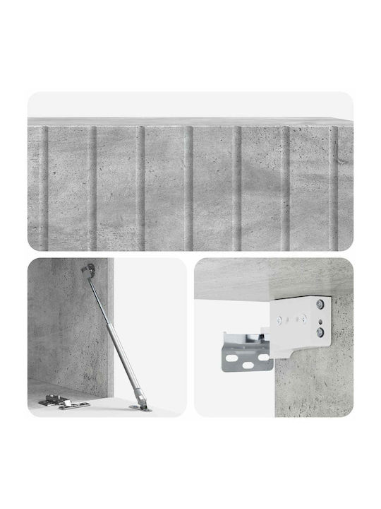 Wand Wohnzimmer Schrank aus Spanplatte Grau 98x41x30cm