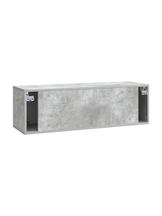 Wand Wohnzimmer Vitrine aus Spanplatte Grau 98x31x30cm