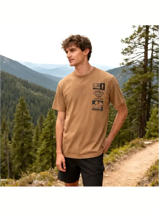 Kurzarm Herrenbluse Braun