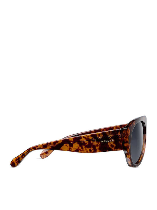 Meller Tingo Unisex Sunglasses with Brown Horn-Rimmed Frame and Black Polarized Lenses