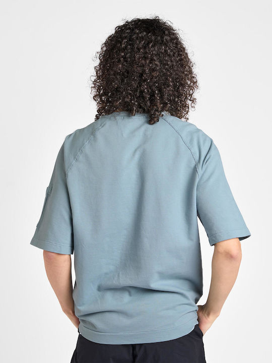 Short Sleeve Blue Blouse