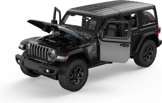 Jeep Wrangler Rubicon 4xe Черен Метален Автомобил 1:24 Мащаб