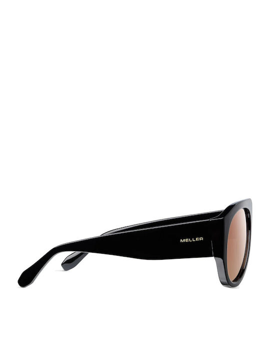 Meller Lira Unisex Sonnenbrillen mit Schwarzem Rahmen und Schwarzem Polarisiertem Glas