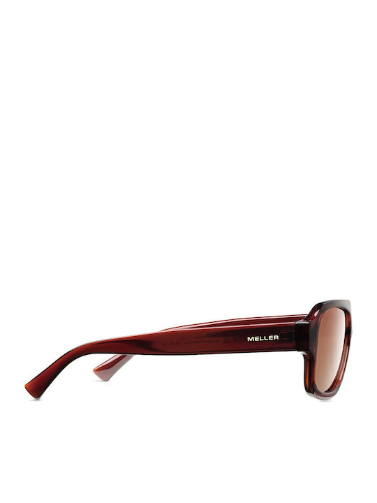 Meller Shipo Unisex Sonnenbrillen mit Roter Horn umrandeter Rahmen und Roter Polarisiertem Glas SP-MAROONGBROWN