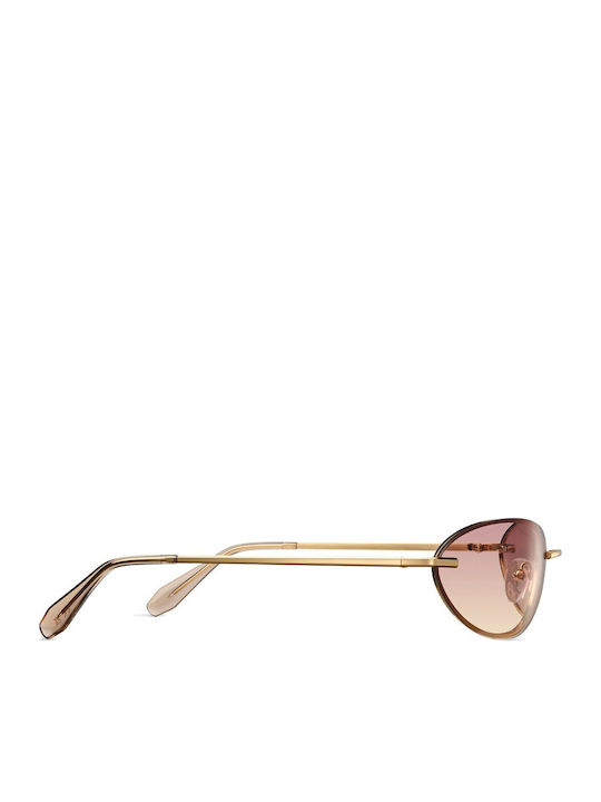 Meller Unisex Γυαλιά Ηλίου με Χρυσό Μεταλλικό Σκελετό και Χρυσό Φακό TE-GOLDBROWN