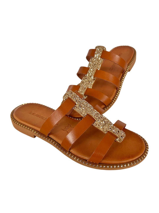 Sandale Casual Damă Din Piele Tabac Maro