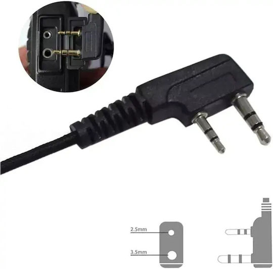 Professional Long Spiral Handsfree Micro Earpiece Ptt Lapel 2 Pin Two-Way Radios Transceivers Baofeng-original 8pcs Tc-406