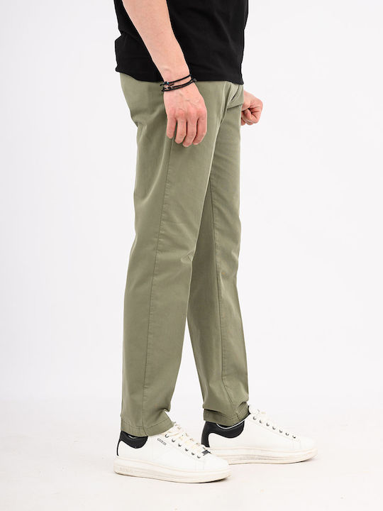 Herrenhose Chinos Elastisch Schlank Passform Khaki
