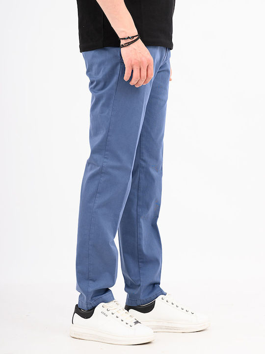 Men's Chino Trousers Elastic Slim Fit Blue