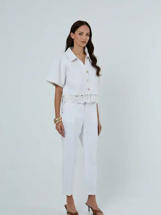 Women's Fabric Trousers Blue