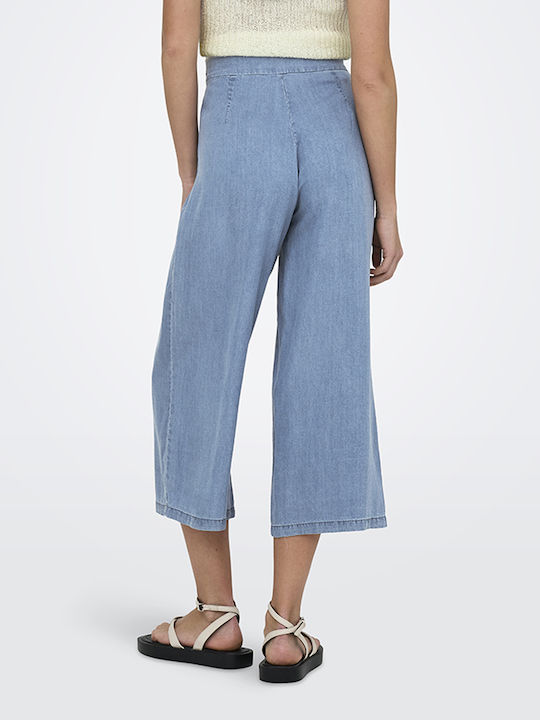Only Only Damen High Rise Zip-Culottes mit Gummiband Dunkelblauer Denim Only Only Damen High Rise Zip-Culottes mit Gummiband Dunkelblauer Denim