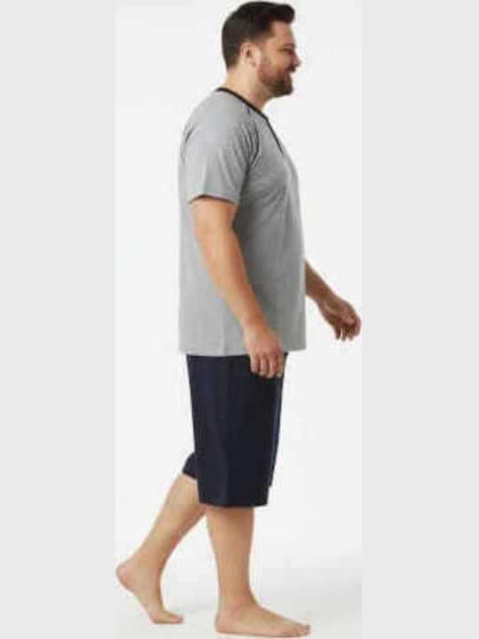 Rimoli Plus Size Καλοκαιρινή Ανδρική Πιτζάμα Γκρι
