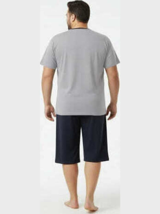 Rimoli Plus Size Καλοκαιρινή Ανδρική Πιτζάμα Γκρι