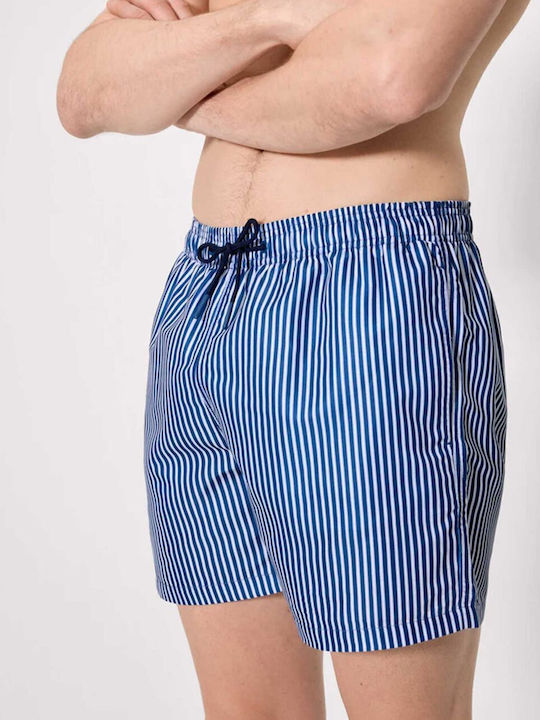 Men's Swimwear Shorts Blue with Stripes