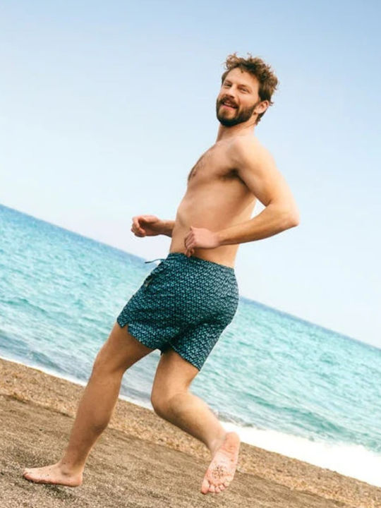 Men's Swimwear Shorts Blue with Patterns