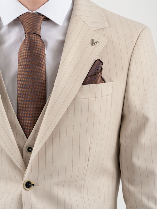 Men's Suit with Slim Fit Beige