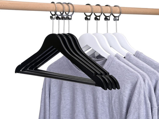 Set 20 Bucăți Humero Cârlig Antifurt Negru Din Lemn Pentru Hotel Ideal Pentru Pantaloni Cămăși Bluze Pantaloni Tricouri Rochii
