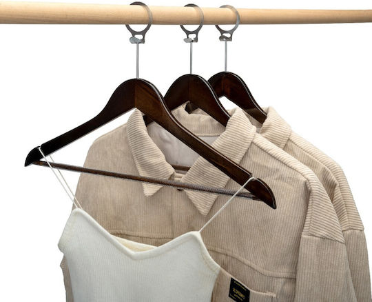 Set 50 Bucăți Cârlig Anti-Furt Din Lemn Maro Vintage Pentru Hotel Ideal Pentru Pantaloni Cămăși Bluze Pantaloni Tricouri Rochii