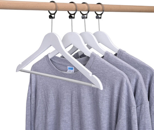 Set 20 Bucăți Cârlig Anti-Furt Alb Din Lemn Pentru Hotel Ideal Pentru Pantaloni Cămăși Bluze Pantaloni Tricouri Rochii
