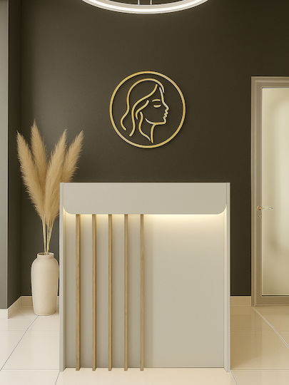 Birou Recepție Karibu Din Pal Melaminat Finisaj Nisip Iluminare Led – Modern Sofisticat 90 X 40 X 110.3 Cm Uuorg73
