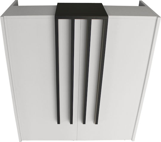 Hola Birou Recepție Realizat Din PAL Melaminat Alb-Antracit – Design Modern Profesional Pentru Zone De Recepție 93.6 X 40 X 110.3 Cm Uuorg68