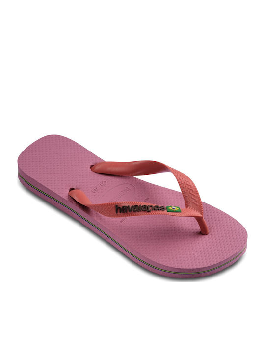 Brasil Logo Flip Flops in Pink Colour