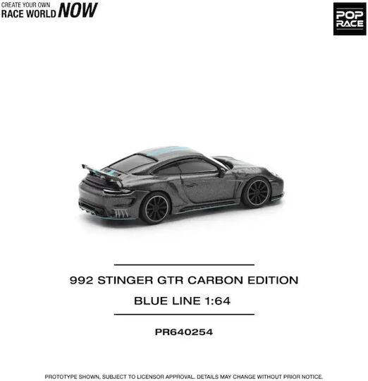Model Mașină Porsche 992 Stinger Gtr Carbon Edition Scara 1:64 Pop Race Pr640254
