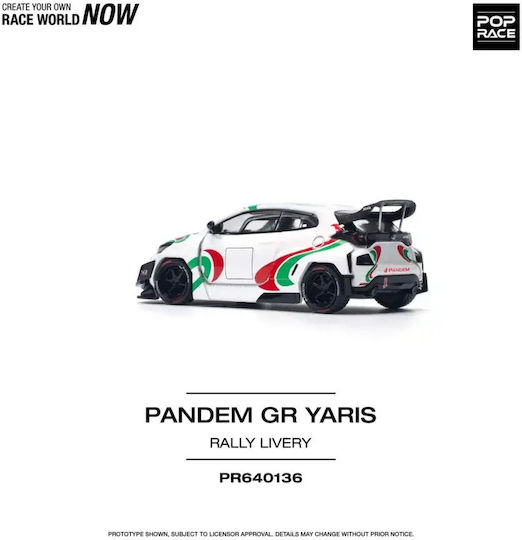Model Mașină Pandem Gr Yaris Culori De Curse Castrol Scara 1:64 Pop Race Pr640136