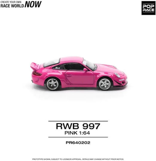 Model Mașină Porsche Rwb 997 Roz Scara 1:64 Pop Race Pr640202