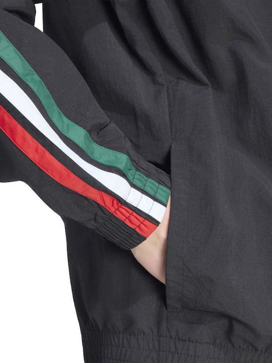 Essentials 3-stripes Мъжко Спортно Горнище с Цип Черно