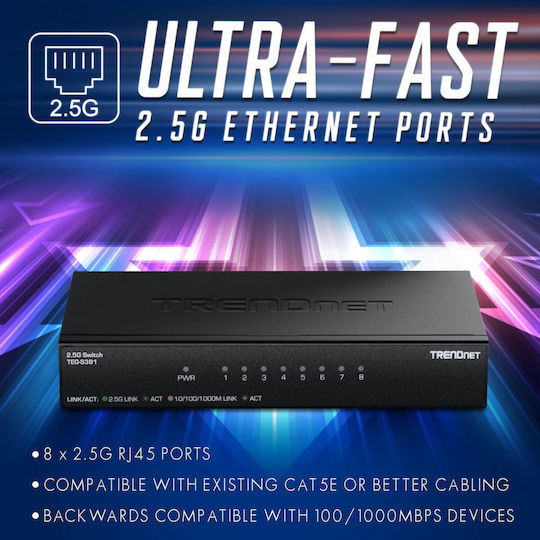 Trendnet TEG-S381 L2 Switch με 8 Θύρες Gigabit (1Gbps) Ethernet