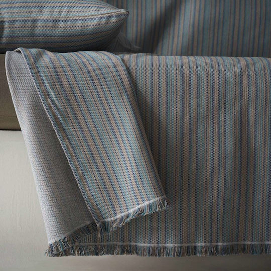 Gofis Home Nymeria Sofa Throw 2 Seater Jacquard 180x250cm Blue
