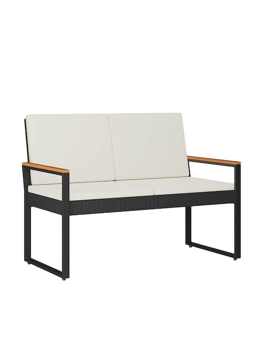 Canapea Cu Două Locuri De Exterior Din Rattan Cu Perne 107x61x80cm