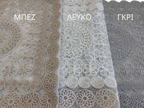 Linea Home Карирана Покривка за Маса с Дантела Trevi Сива 100x100см