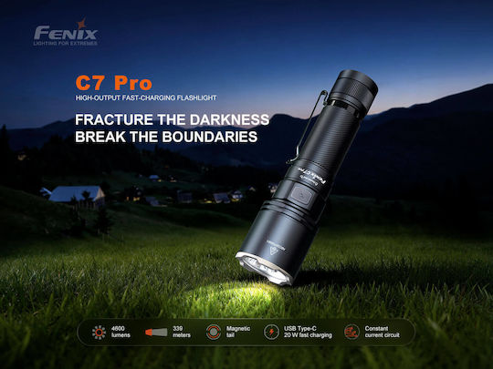 Fenix Pro Wiederaufladbarer Handscheinwerfer LED IP68 mit Maximaler Helligkeit 4600 Lumen