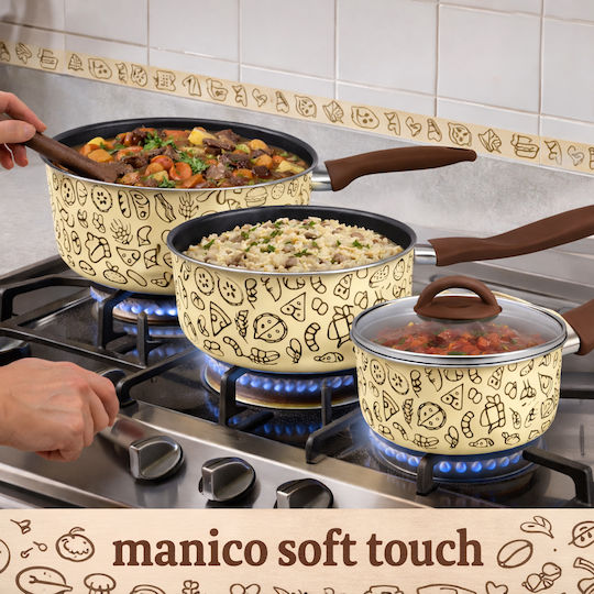 Bakaji Bakaji Pots Set with Non-stick Interior Coating 3 Pieces