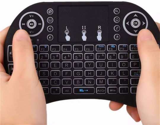 I8 Backlit Wireless Keyboard with Touchpad English US