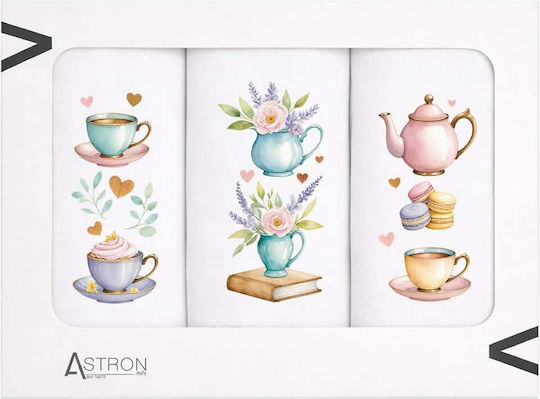 Astron Italy Geschirrtuch in Weißer Farbe 53x53cm 3 Stück
