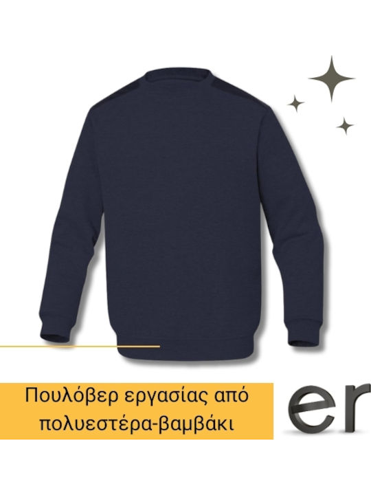 Delta Plus Olino Ανδρικό Μακρυμάνικο Φούτερ Εργασίας Navy Μπλε