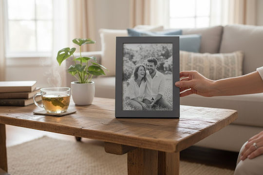 Fotorahmen Hölzernes mit Grau Rahmen