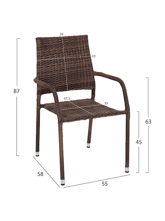Scaun De Exterior Rattan Morner Maro 55x58x87cm