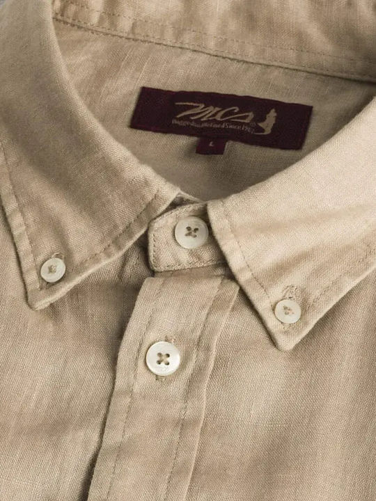 Long Sleeve Linen Shirt Brown